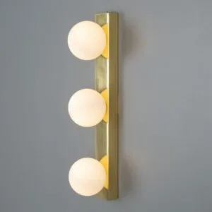 Noelani IP44 Vanity Wall Light with Three Glass Globes Bathroom Wall Lights Great Lighting UK Ltd