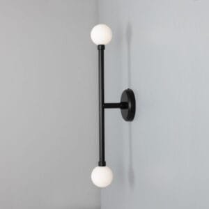 Monto Double Globe Slim Bathroom Wall Light 61cm IP44 Glass Bathroom Wall Sconces Great Lighting UK Ltd