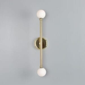 Monto Double Globe Slim Bathroom Wall Light 61cm IP44 Glass Bathroom Wall Sconces Great Lighting UK Ltd