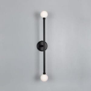 Silverton Double Globe Slim Bathroom Wall Light 77cm IP44 Glass Bathroom Wall Sconces Great Lighting UK Ltd