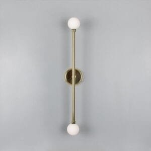 Silverton Double Globe Slim Bathroom Wall Light 77cm IP44 Glass Bathroom Wall Sconces Great Lighting UK Ltd