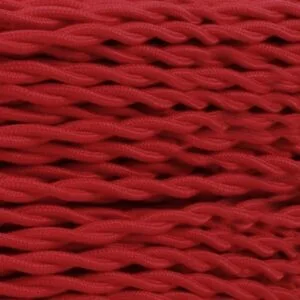 Red Fabric Braided Cable, 2 Core Twisted Cables Great Lighting UK Ltd