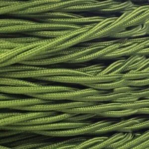 Sage Green Fabric Braided Cable, 2 Core Twisted Cables Great Lighting UK Ltd