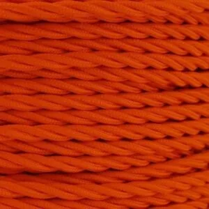 Orange Fabric Braided Cable, 2 Core Twisted Cables Great Lighting UK Ltd