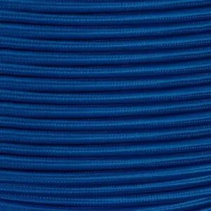 Electric Blue Fabric Braided Cable, 2 Core Round Cables Great Lighting UK Ltd
