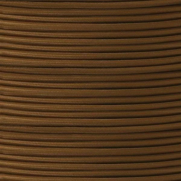 Brown Fabric Braided Cable, 3 Core Round Cables Great Lighting UK Ltd