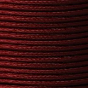 Maroon Fabric Braided Cable, 3 Core Round Cables Great Lighting UK Ltd