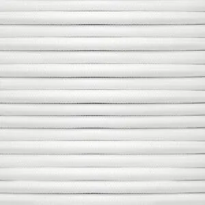 White Fabric Braided Cable, 3 Core Round Cables Great Lighting UK Ltd