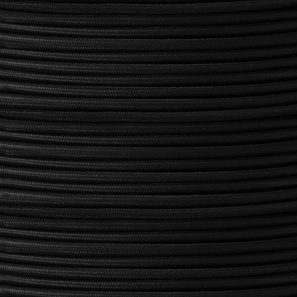 Black Fabric Braided Cable, UL Listed, 2 Core Round