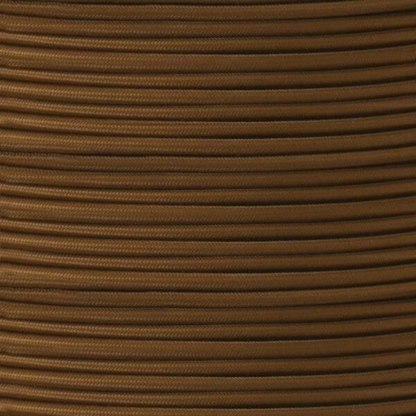 Brown Fabric Braided Cable, UL Listed, 2 Core Round