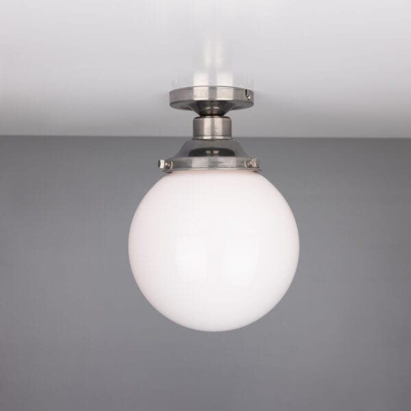 Yerevan Opal Globe 20cm Ceiling Light Glass & Globe Ceiling Lights Great Lighting UK Ltd