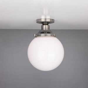 Yerevan Opal Globe 20cm Ceiling Light Glass and Globe Ceiling Lights Great Lighting UK Ltd
