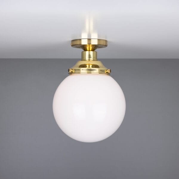Yerevan Opal Globe 20cm Ceiling Light Glass & Globe Ceiling Lights Great Lighting UK Ltd