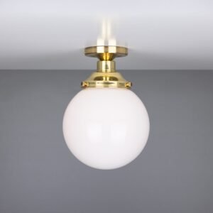 Yerevan Opal Globe 20cm Ceiling Light Glass and Globe Ceiling Lights Great Lighting UK Ltd