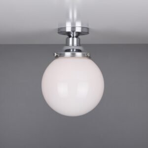 Yerevan Opal Globe 20cm Ceiling Light Glass and Globe Ceiling Lights Great Lighting UK Ltd