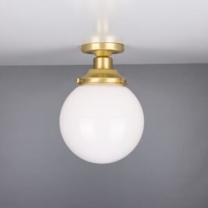 Yerevan Opal Globe 20cm Ceiling Light Glass and Globe Ceiling Lights Great Lighting UK Ltd