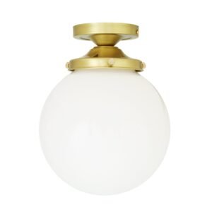 Yerevan Opal Globe 20cm Ceiling Light Glass and Globe Ceiling Lights Great Lighting UK Ltd