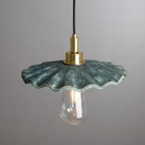 Ceramic Clay Blue Earth IP44 Bathroom Pendant 27cm Ceramic Bathroom Pendant Lights Great Lighting UK Ltd