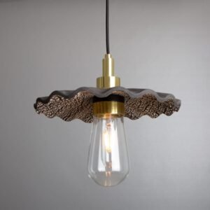 27cm Kirhii Black Clay IP44 Ceramic Bathroom Pendant Light IP44 Bathroom Lighting Great Lighting UK Ltd