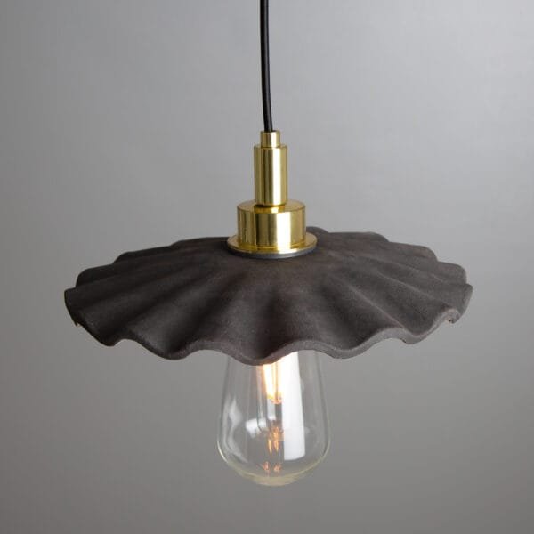 27cm Kirhii Black Clay IP44 Ceramic Bathroom Pendant Light Ceramic Bathroom Pendant Lights Great Lighting UK Ltd