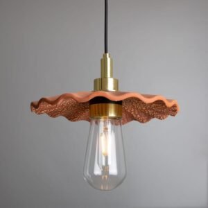 Kirhii Red Iron 27cm Ceramic Bathroom Pendant Light IP44 Bathroom Lighting Great Lighting UK Ltd