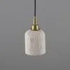 Slender Osier Organic Ceramic Bathroom Pendant Light Matte White Striped Ceramic Bathroom Pendant Lights Great Lighting UK Ltd