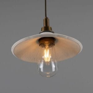 Pyrus IP44 Organic Ceramic 28cm Bathroom Pendant Light Matte White Striped Ceramic Bathroom Pendant Lights Great Lighting UK Ltd