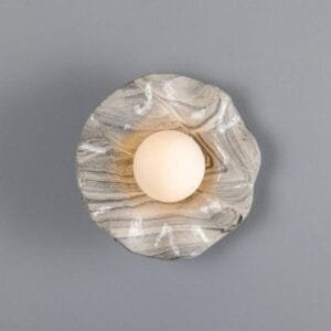 Rivale IP44 Bathroom Wall Light with Wavy Marbled Shade Ceramic Bathroom Sconces Great Lighting UK Ltd