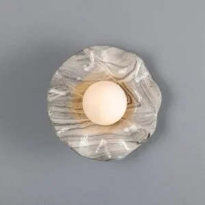 Rivale IP44 Bathroom Wall Light with Wavy Marbled Shade Ceramic Bathroom Sconces Great Lighting UK Ltd