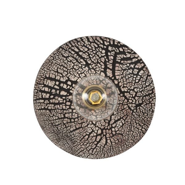 Bog Oak Organic Ceramic Disc Wall Light, Black Clay