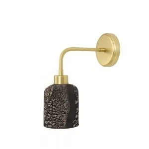 Osier Organic Ceramic Wall Light, Black Clay