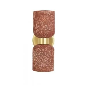 Sakura Double Ceramic and Brass Wall Light, Red Iron Ceramic Kitchen Wall Lights Great Lighting UK Ltd