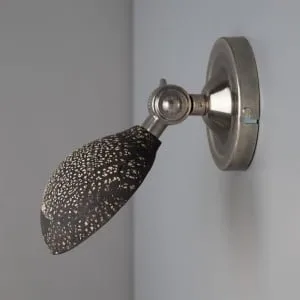 Coco Adjustable Ceramic Wall Light, Black Clay Ceramic Kitchen Wall Lights Great Lighting UK Ltd