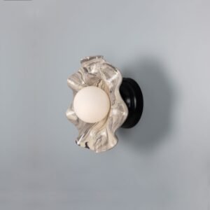 Rivale Wavy Wall or Ceiling Light with Marbled Ceramic Shade Ceramic Kitchen Wall Lights Great Lighting UK Ltd