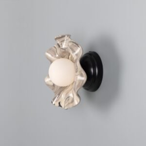 Rivale Wavy Wall or Ceiling Light with Marbled Ceramic Shade Ceramic Kitchen Wall Lights Great Lighting UK Ltd