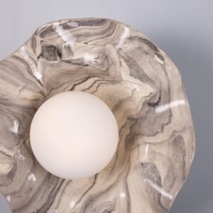 Rivale Wavy Wall or Ceiling Light with Marbled Ceramic Shade Ceramic Kitchen Wall Lights Great Lighting UK Ltd