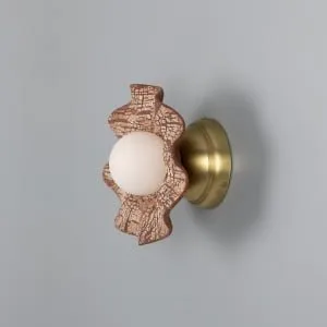 Rivale Wall Light with Wavy Ceramic Shade, Red Iron Ceramic Kitchen Wall Lights Great Lighting UK Ltd