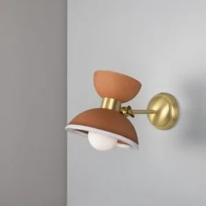 Nakaii Organic Ceramic Wall Light, Terracotta and White Ceramic Kitchen Wall Lights Great Lighting UK Ltd