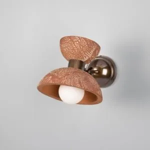 Nakaii Organic Ceramic Wall Light, Red Iron Ceramic Kitchen Wall Lights Great Lighting UK Ltd