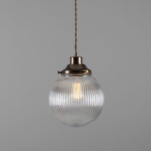 Stanley Holophane Globe Pendant Light 20 cm Glass and Globe Lights Great Lighting UK Ltd