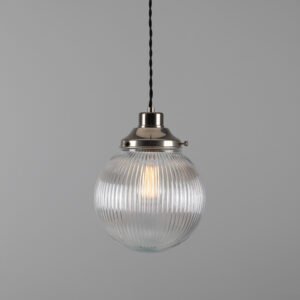 Stanley Holophane Globe Pendant Light 20 cm Glass & Globe Lights Great Lighting UK Ltd