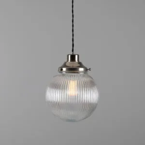 Stanley Holophane Globe Pendant Light 20 cm Glass and Globe Lights Great Lighting UK Ltd