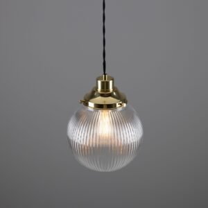 Stanley Holophane Globe Pendant Light 20 cm Glass and Globe Lights Great Lighting UK Ltd
