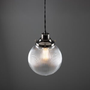 Stanley Holophane Globe Pendant Light 20 cm Glass & Globe Lights Great Lighting UK Ltd