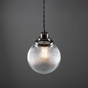 Stanley Holophane Globe Pendant Light 20 cm Glass and Globe Lights Great Lighting UK Ltd