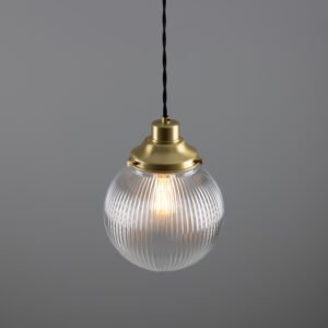 Stanley Holophane Globe Pendant Light 20 cm Glass & Globe Lights Great Lighting UK Ltd