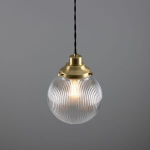 Stanley Holophane Globe Pendant Light 20 cm Glass and Globe Lights Great Lighting UK Ltd