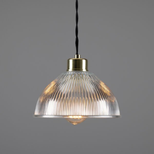 Boston Industrial Holophane Pendant Light Holophane Pendants Great Lighting UK Ltd