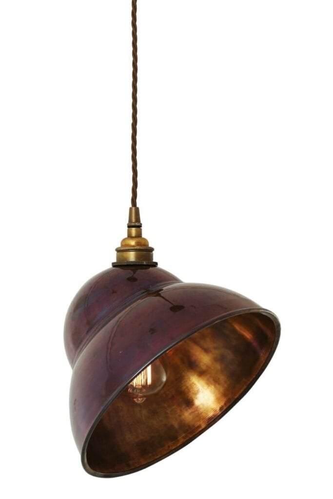 Angled Pendant Light in Antique Brass
