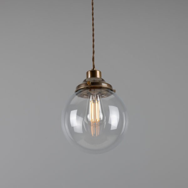 Gentry Opal Globe Pendant Light 25 cm Glass & Globe Lights Great Lighting UK Ltd